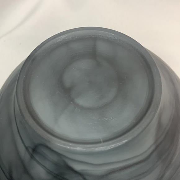 Set of 3 AKCAM Turkish glass BLACK SWIRL frosted soup / cereal bowls - Picture 5 of 9